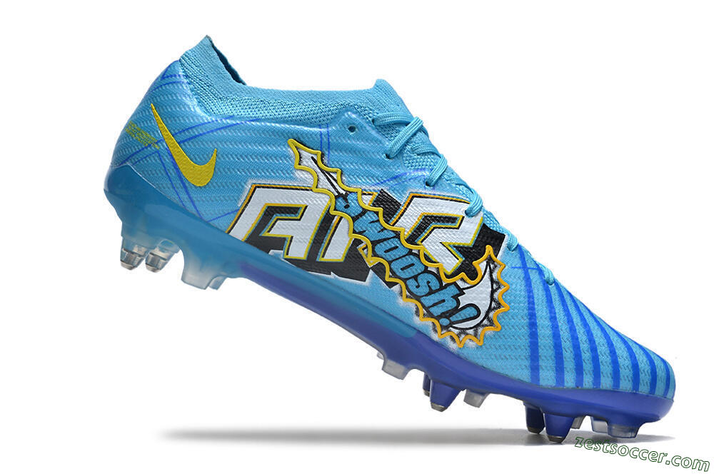 Nike Air Zoom Mercurial Vapor 15 Elite SG Low-Tops Soccer Cleats - Blue/Yellow/Orange/White 4