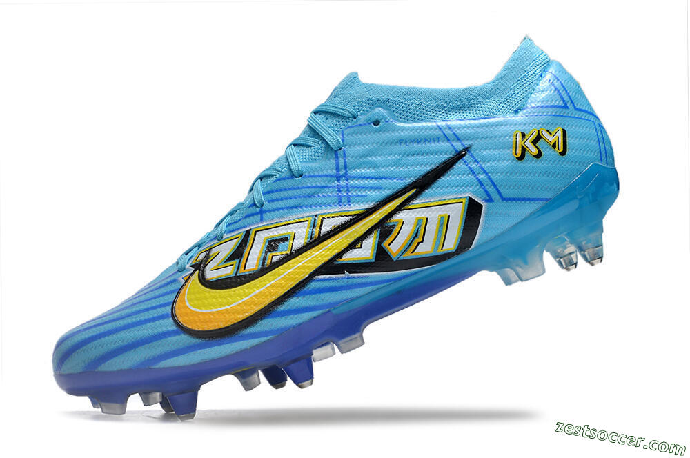 Nike Air Zoom Mercurial Vapor 15 Elite SG Low-Tops Soccer Cleats - Blue/Yellow/Orange/White 5