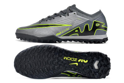 Nike Air Zoom Mercurial Vapor 15 Elite TF Low-Tops Soccer Shoes - Silver/Grey/Black/Green