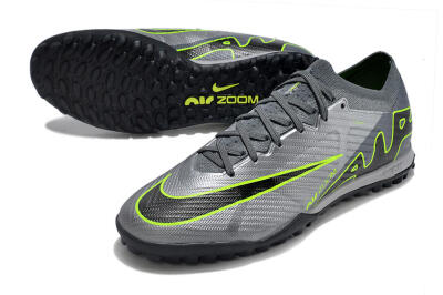 Nike Air Zoom Mercurial Vapor 15 Elite TF Low-Tops Soccer Shoes - Silver/Grey/Black/Green