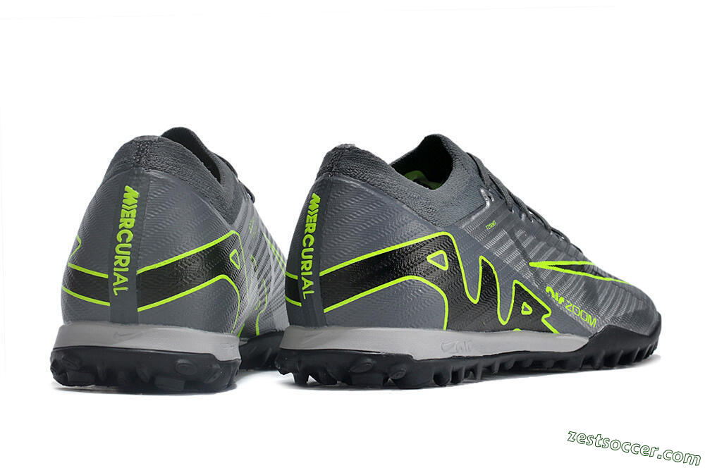 Nike Air Zoom Mercurial Vapor 15 Elite TF Low-Tops Soccer Shoes - Silver/Grey/Black/Green 6
