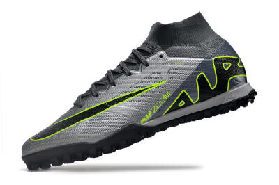 Nike Air Zoom Mercurial Superfly 9 Elite TF High-Tops Soccer Shoes - Silver/Grey/Black/Green