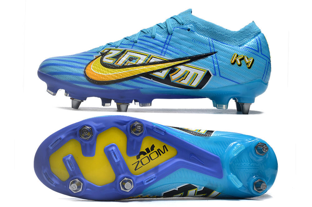 Nike Air Zoom Mercurial Vapor 15 Elite SG Low-Tops Soccer Cleats - Blue/Yellow/Orange/White 1