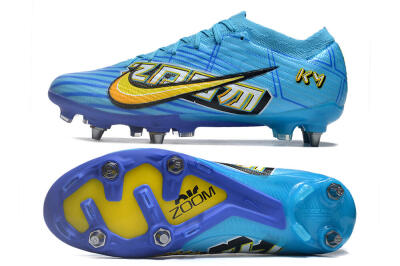 Nike Air Zoom Mercurial Vapor 15 Elite SG Low-Tops Soccer Cleats - Blue/Yellow/Orange/White