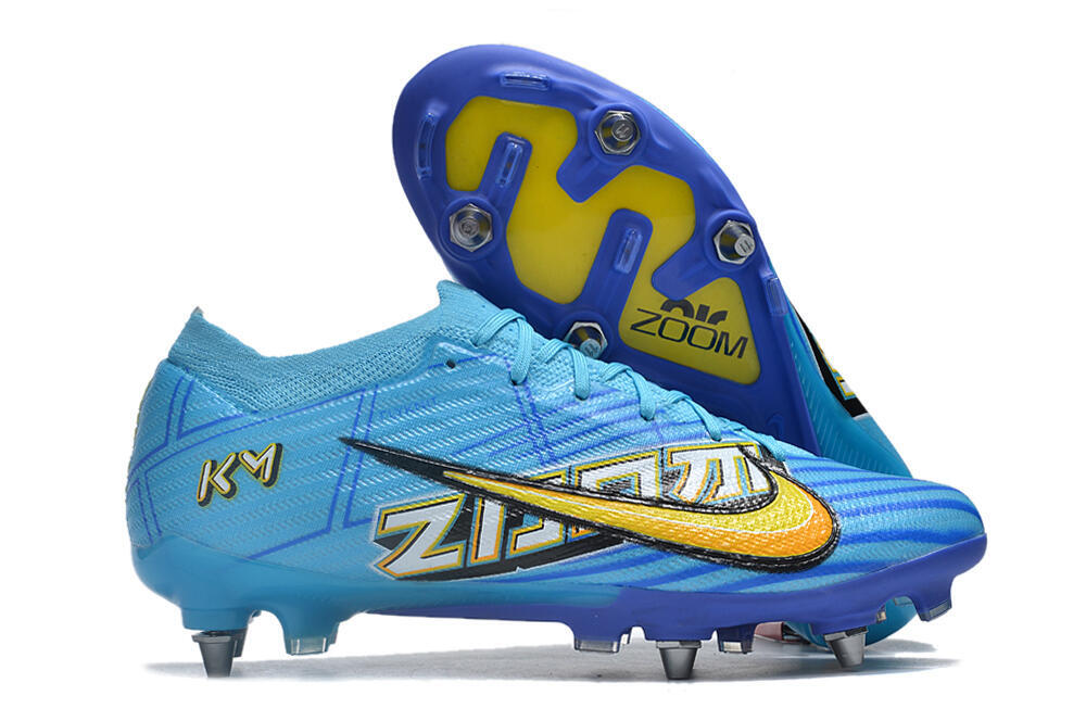 Nike Air Zoom Mercurial Vapor 15 Elite SG Low-Tops Soccer Cleats - Blue/Yellow/Orange/White 0
