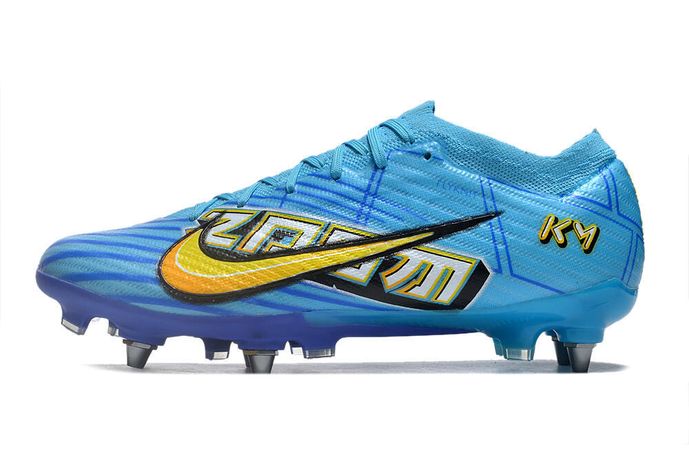Nike Air Zoom Mercurial Vapor 15 Elite SG Low-Tops Soccer Cleats - Blue/Yellow/Orange/White 2