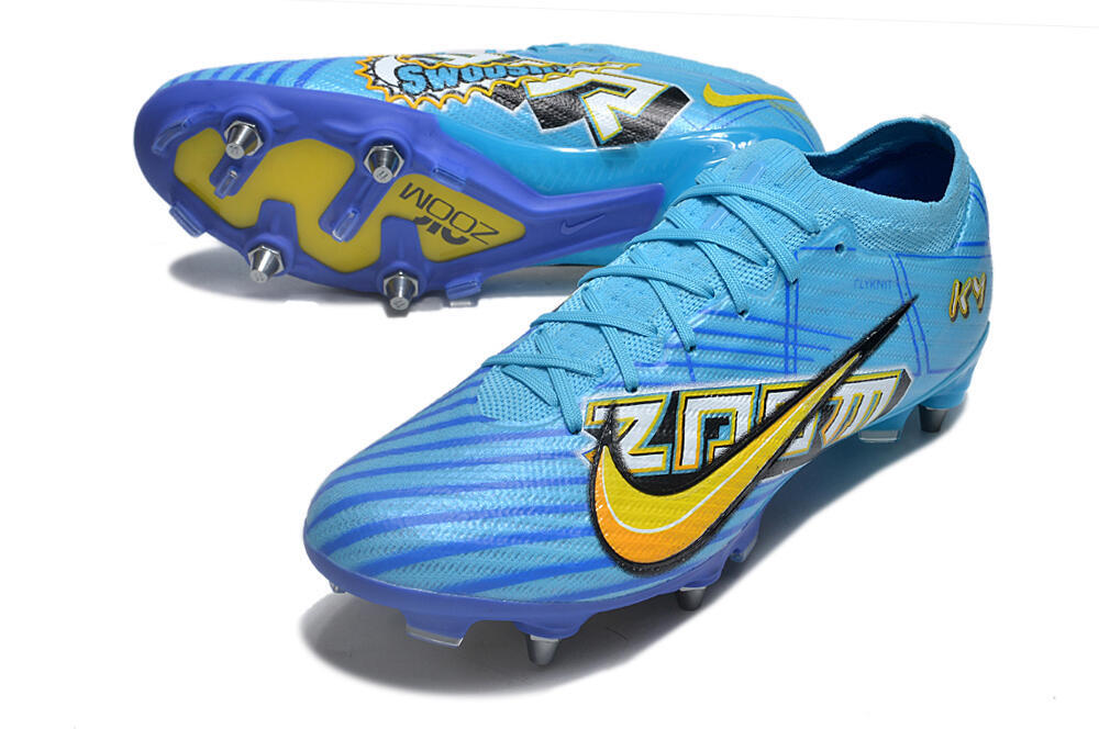 Nike Air Zoom Mercurial Vapor 15 Elite SG Low-Tops Soccer Cleats - Blue/Yellow/Orange/White 3