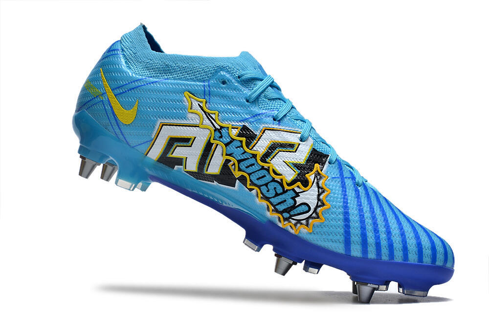 Nike Air Zoom Mercurial Vapor 15 Elite SG Low-Tops Soccer Cleats - Blue/Yellow/Orange/White 4