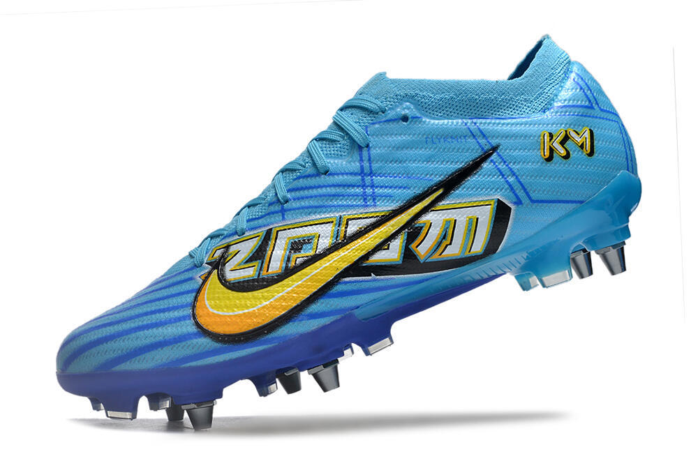 Nike Air Zoom Mercurial Vapor 15 Elite SG Low-Tops Soccer Cleats - Blue/Yellow/Orange/White 5