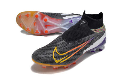 Nike Phantom GX Elite FG High-Tops Soccer Cleats - Black/Yellow/Orange/Purple