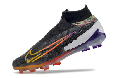 Nike Phantom GX Elite FG High-Tops Soccer Cleats - Black/Yellow/Orange/Purple