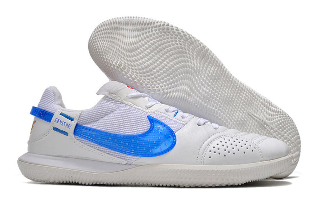 Nike Street Gato IC Low-Tops Soccer Shoes - White/Blue 0