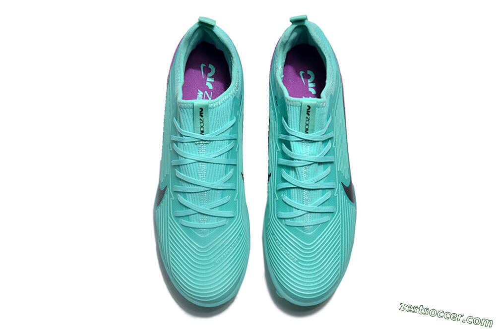 Nike Air Zoom Mercurial Vapor 15 Pro TF Low-Tops Soccer Shoes - Jade/Black/Purple 4