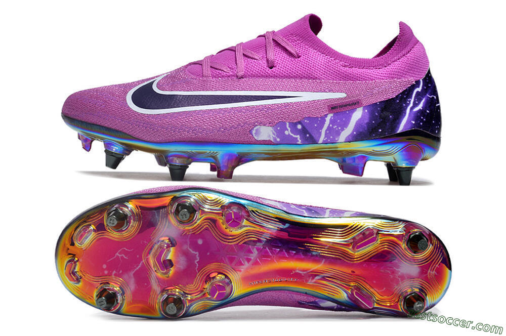 Nike Phantom GX Elite SG Low-Tops Soccer Cleats - Purple/White/Gold 1