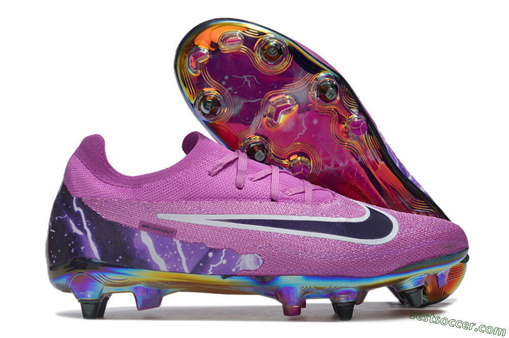 Nike Phantom GX Elite SG Low-Tops Soccer Cleats - Purple/White/Gold 0