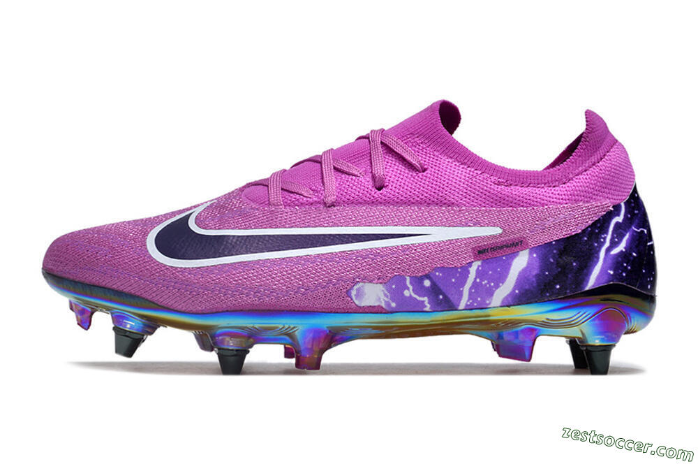 Nike Phantom GX Elite SG Low-Tops Soccer Cleats - Purple/White/Gold 2