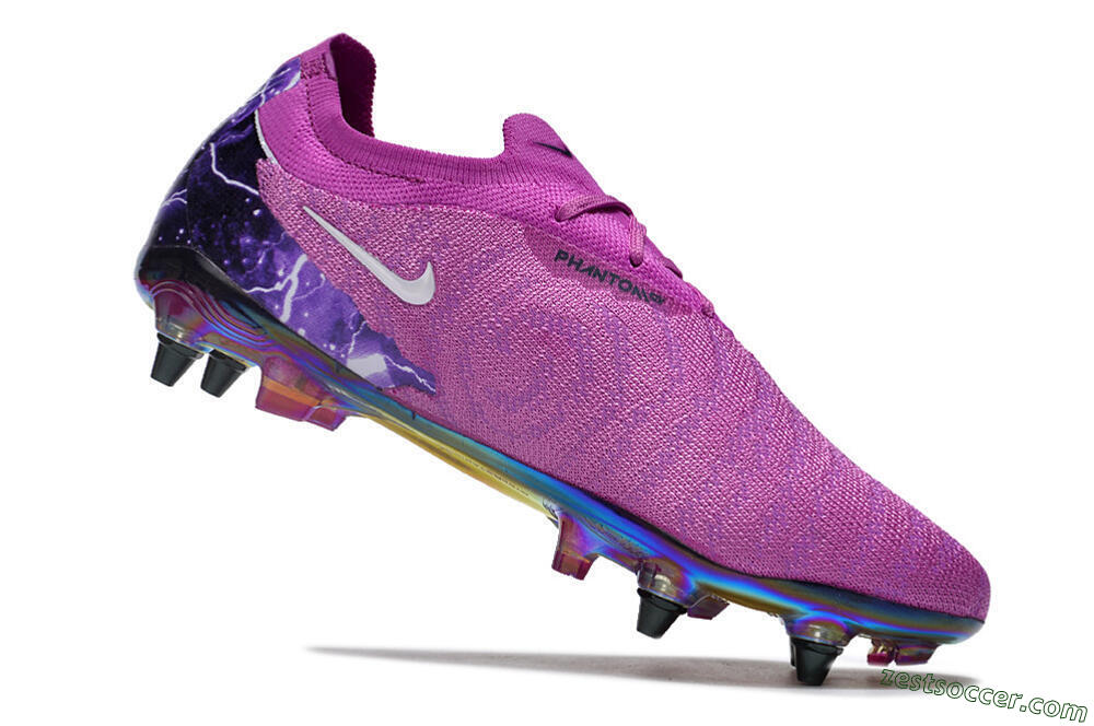 Nike Phantom GX Elite SG Low-Tops Soccer Cleats - Purple/White/Gold 4
