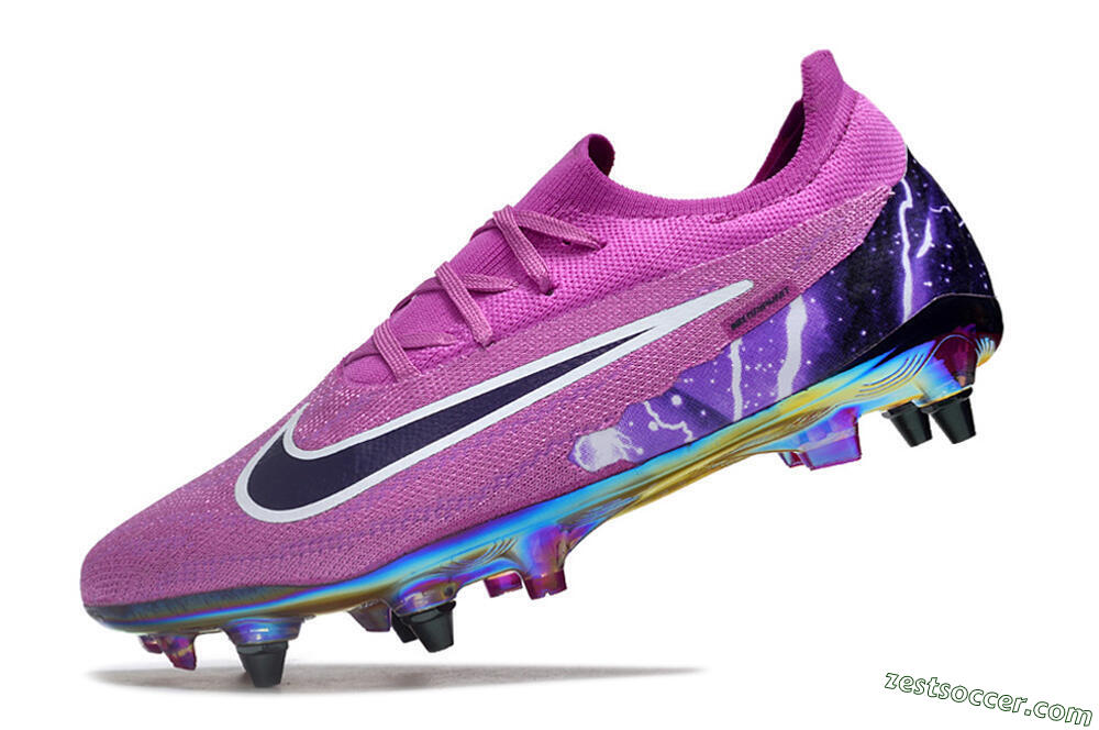 Nike Phantom GX Elite SG Low-Tops Soccer Cleats - Purple/White/Gold 5