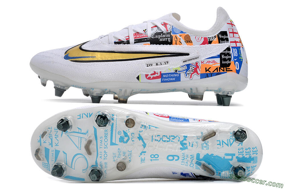 Nike Phantom GX Elite SG Low-Tops Soccer Cleats - White/Rainbow 1