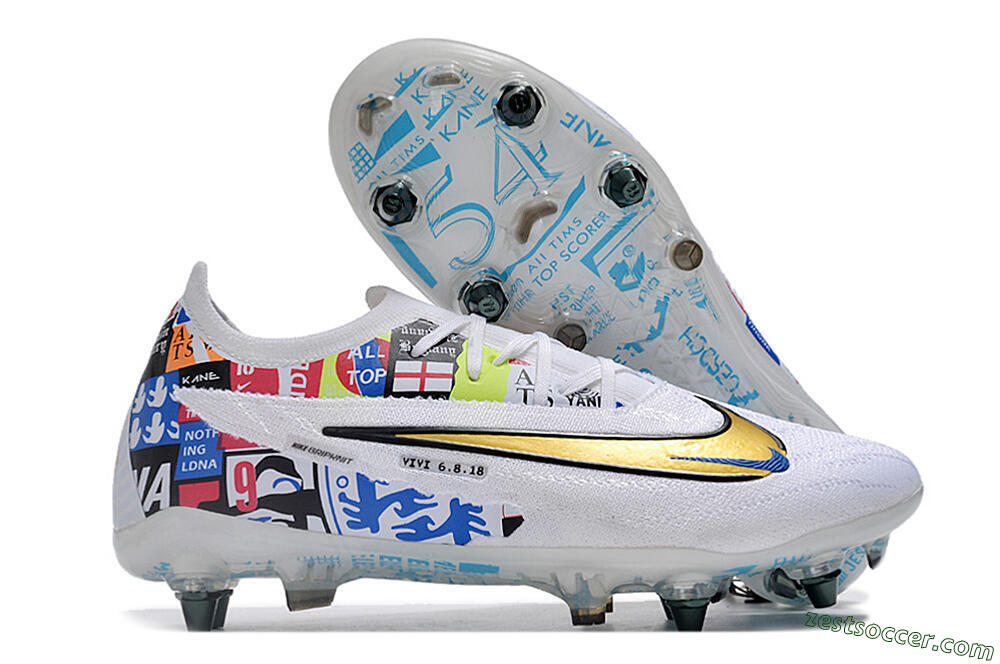 Nike Phantom GX Elite SG Low-Tops Soccer Cleats - White/Rainbow 0