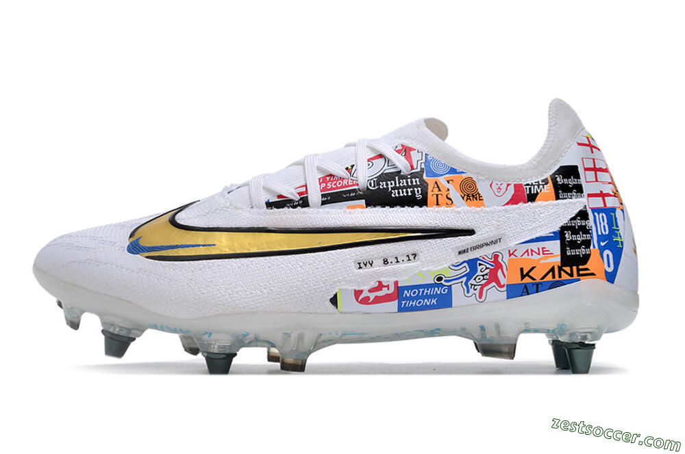 Nike Phantom GX Elite SG Low-Tops Soccer Cleats - White/Rainbow 2