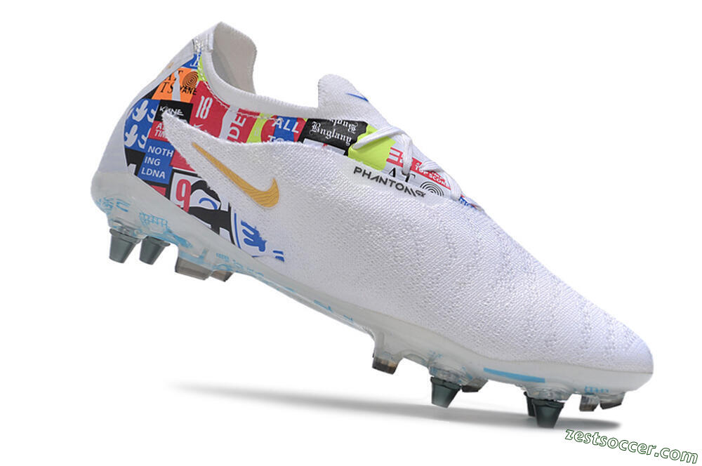 Nike Phantom GX Elite SG Low-Tops Soccer Cleats - White/Rainbow 4