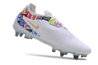 Nike Phantom GX Elite SG Low-Tops Soccer Cleats - White/Rainbow