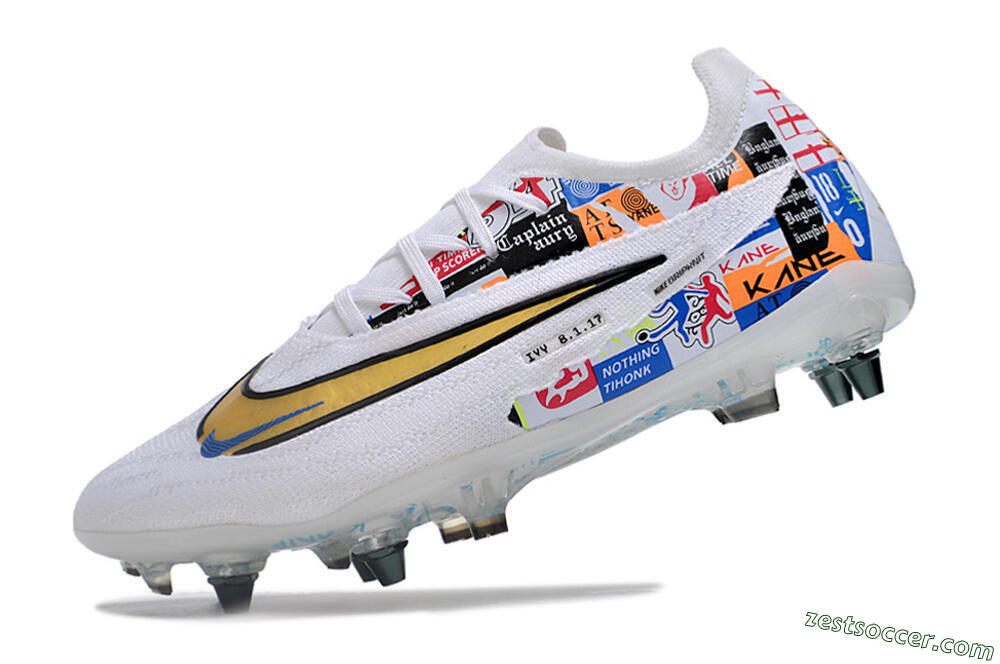 Nike Phantom GX Elite SG Low-Tops Soccer Cleats - White/Rainbow 5