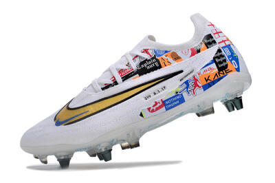 Nike Phantom GX Elite SG Low-Tops Soccer Cleats - White/Rainbow