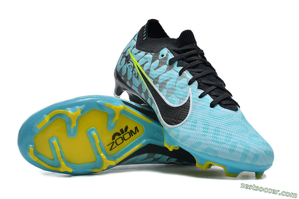 Nike Air Zoom Mercurial Vapor 15 Elite FG Low-Tops Soccer Cleats - Blue/Black/White/Green 1