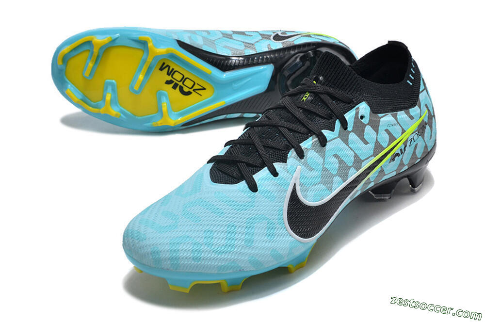 Nike Air Zoom Mercurial Vapor 15 Elite FG Low-Tops Soccer Cleats - Blue/Black/White/Green 3