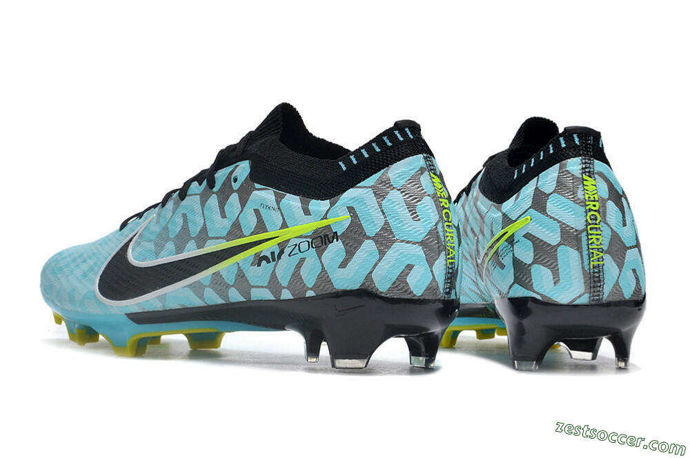 Nike Air Zoom Mercurial Vapor 15 Elite FG Low-Tops Soccer Cleats - Blue/Black/White/Green 5