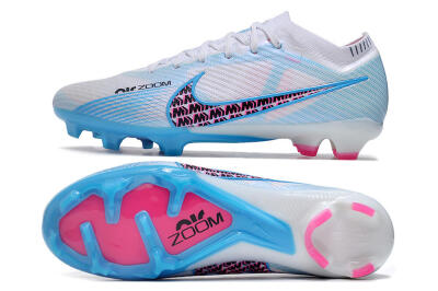 Nike Air Zoom Mercurial Vapor 15 Elite FG Low-Tops Soccer Cleats - White/Blue/Pink