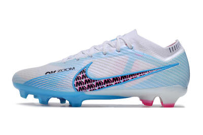 Nike Air Zoom Mercurial Vapor 15 Elite FG Low-Tops Soccer Cleats - White/Blue/Pink