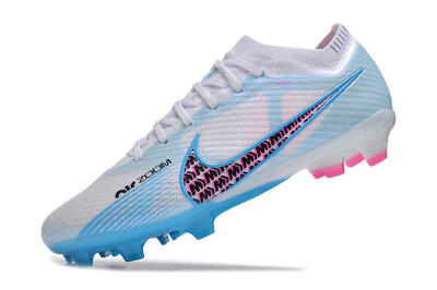 Nike Air Zoom Mercurial Vapor 15 Elite FG Low-Tops Soccer Cleats - White/Blue/Pink