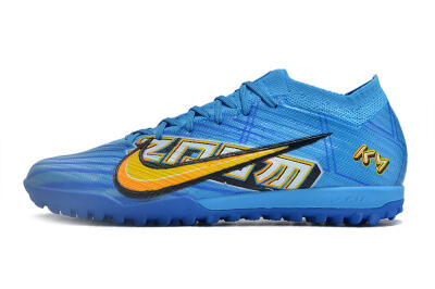 Nike Air Zoom Mercurial Vapor 15 Elite TF Low-Tops Soccer Shoes - Blue/White/Orange/Yellow