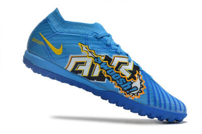 Nike Air Zoom Mercurial Vapor 15 Elite TF Low-Tops Soccer Shoes - Blue/White/Orange/Yellow