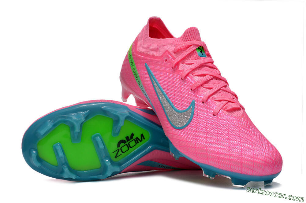 Nike Air Zoom Mercurial Vapor 15 Elite FG Low-Tops Soccer Cleats - Pink/Silver/Blue/Yellow 1