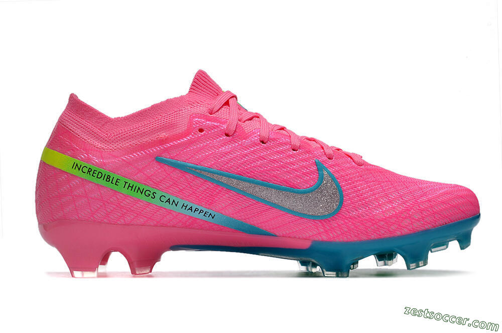 Nike Air Zoom Mercurial Vapor 15 Elite FG Low-Tops Soccer Cleats - Pink/Silver/Blue/Yellow 5