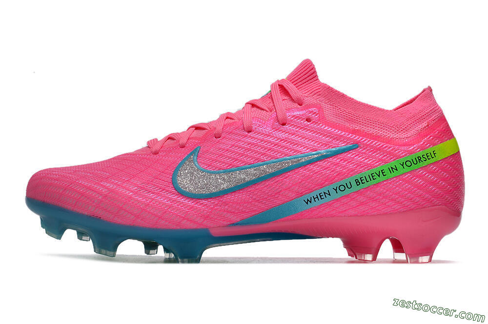 Nike Air Zoom Mercurial Vapor 15 Elite FG Low-Tops Soccer Cleats - Pink/Silver/Blue/Yellow 2