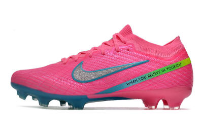 Nike Air Zoom Mercurial Vapor 15 Elite FG Low-Tops Soccer Cleats - Pink/Silver/Blue/Yellow