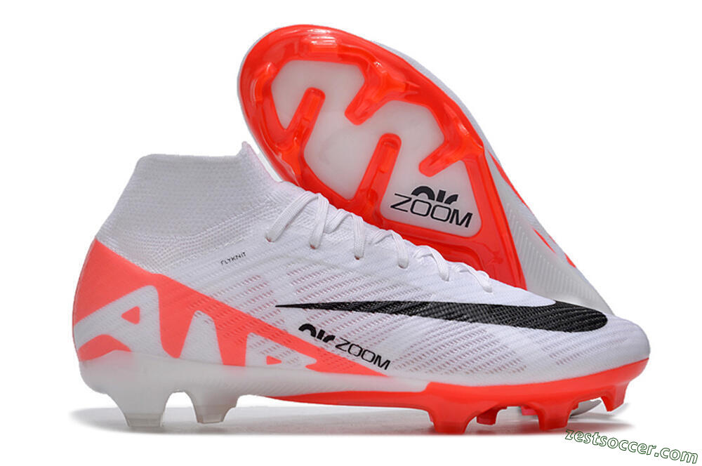 Nike Air Zoom Mercurial Superfly 9 Elite FG High-Tops Soccer Cleats - White/Black/Red 0