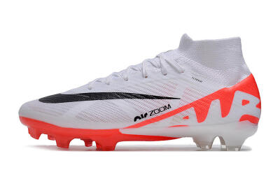 Nike Air Zoom Mercurial Superfly 9 Elite FG High-Tops Soccer Cleats - White/Black/Red