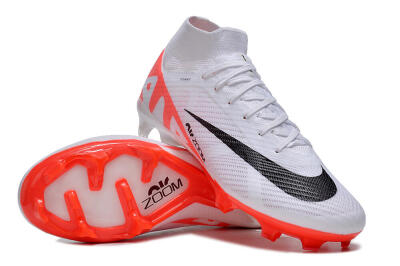Nike Air Zoom Mercurial Superfly 9 Elite FG High-Tops Soccer Cleats - White/Black/Red