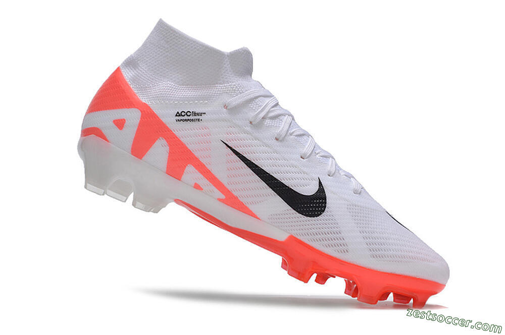 Nike Air Zoom Mercurial Superfly 9 Elite FG High-Tops Soccer Cleats - White/Black/Red 4