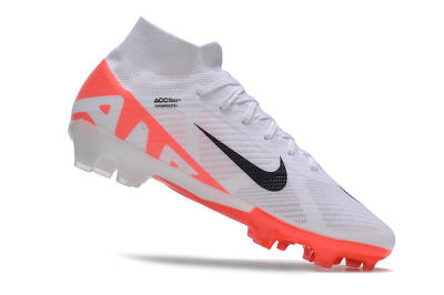 Nike Air Zoom Mercurial Superfly 9 Elite FG High-Tops Soccer Cleats - White/Black/Red