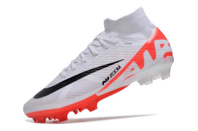 Nike Air Zoom Mercurial Superfly 9 Elite FG High-Tops Soccer Cleats - White/Black/Red