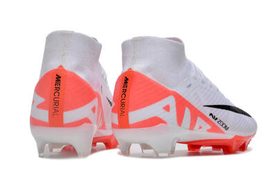 Nike Air Zoom Mercurial Superfly 9 Elite FG High-Tops Soccer Cleats - White/Black/Red