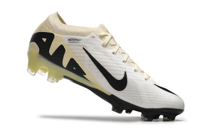 Nike Air Zoom Mercurial Vapor 15 Elite FG Low-Tops Soccer Cleats - White/Beige/Black