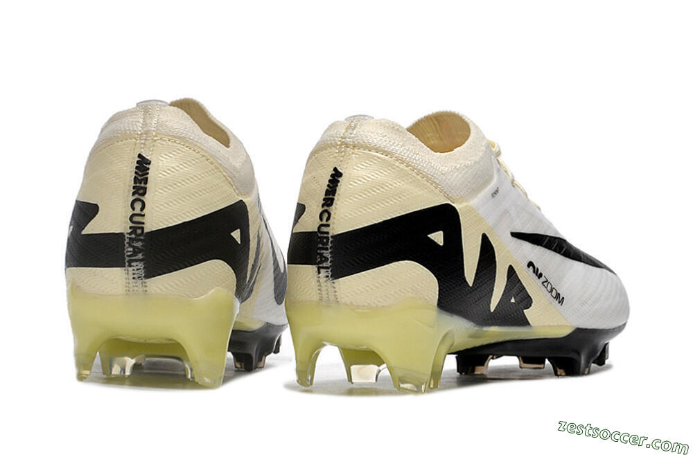 Nike Air Zoom Mercurial Vapor 15 Elite FG Low-Tops Soccer Cleats - White/Beige/Black 6